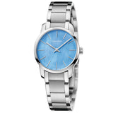 Calvin Klein City Mother of Pearl Blue Dial Silver Steel Strap Watch for Women - K2G2314X Buy Now By Calvin Klein
