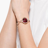Swarovski Crystal Flower Red Dial Rose Gold Steel Strap Watch for Women - 5552783 Buy Now By Swarovski