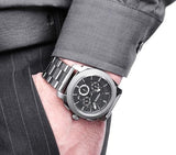Fossil Machine Chronograph Black Dial Grey Steel Strap Watch for Men - FS4662 Buy Now By Fossil