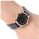 Marc Jacobs Baker Black Dial Black Leather Strap Watch for Women - MBM1269 Buy Now By Marc Jacobs
