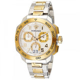 Versace Dylos Chronograph Silver Dial Two Tone Steel Strap Watch for Men - VQC030015 Buy Now By Versace