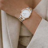 Daniel Wellington Iconic Link White Dial Two Tone Steel Strap Watch For Women - DW00100358 Buy Now By Daniel Wellington