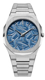 D1 Milano Ultra Thin Olympic Blue Dial Silver Steel Strap Watch for Men - D1-UTBJ35 Authentic Buy Shop Now