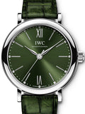 IWC Portofino Automatic Green Dial Green Leather Strap Watch for Women - IW357405 Buy Now By IWC