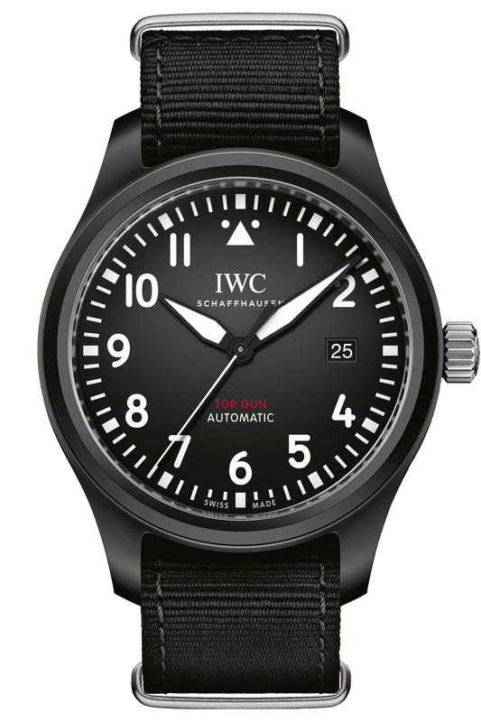 IWC Pilot Watch Chronograph Top Gun Edition Black Dial Black Nylon Strap Watch for Men - IW326901 Buy Now By IWC