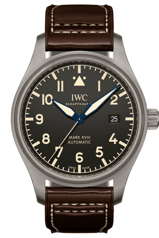 IWC Pilot's Watch Mark XVIII 40mm Black Dial Brown Leather Strap Watch for Men - IW327006 Buy Now By IWC