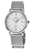 IWC Portofino Automatic White Dial Silver Mesh Bracelet Watch for Men - IW356505 Buy Now By IWC