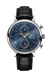 IWC Portofino Chronograph Blue Dial Black Leather Strap Watch for Men - IW391036 Buy Now By IWC