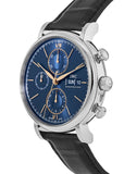 IWC Portofino Chronograph Blue Dial Black Leather Strap Watch for Men - IW391036 Buy Now By IWC