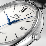 IWC Portofino Automatic '150 Years' Edition Automatic White Dial Black Leather Strap Watch for Men - IW356519 Buy Now By IWC