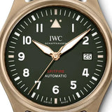 IWC Pilot's Watch Automatic Spitfire Green Dial Brown Leather Strap Watch for Men - IW326802 Buy Now By IWC