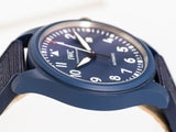 IWC Pilot’s Watch Automatic "Laureus Sport for Good" Edition Blue Dial Blue Nylon Strap Watch for Men - IW328101 Buy Now By IWC