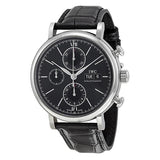IWC Portofino Chronograph Black Dial Black Leather Strap Watch for Men - IW391008 Buy Now By IWC