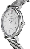 IWC Portofino Automatic White Dial Silver Mesh Bracelet Watch for Men - IW356505 Buy Now By IWC