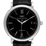 IWC Portofino Automatic Black Dial Black Leather Strap Watch for Men - IW356502 Buy Now By IWC