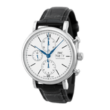 IWC Portofino Chronograph White Dial Black Leather Strap Watch for Men - IW391024 Buy Now By IWC