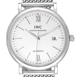 IWC Portofino Automatic White Dial Silver Mesh Bracelet Watch for Men - IW356505 Buy Now By IWC