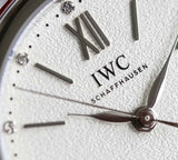 IWC Portofino Automatic Diamonds Silver Dial Red Leather Strap Watch for Women - IW357408 Buy Now By IWC