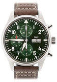 IWC Pilot's Watch Chronograph Edition Racing Green 43mm Green Dial Brown Leather Strap Watch for Men - IW377726 Buy Now By IWC