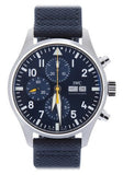 IWC Pilot's Automatic Chronograph 43mm Blue Dial Blue Calfskin Strap Watch for Men - IW377729 Buy Now By IWC