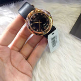 Marc Jacobs Amy Black Dial Black Leather Strap Watch for Women - MBM1225 Buy Now By Marc Jacobs