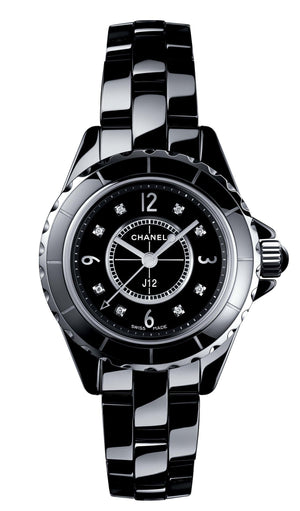 Chanel J12 Diamonds Black Dial Black Steel Strap Watch for Women - J12 H2569 Buy Now By Chanel