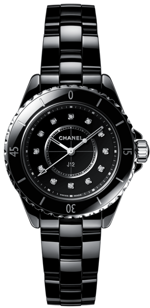 Chanel J12 Quartz Diamonds Black Dial Black Steel Strap Watch for Women - J12 H5701 Buy Now By Chanel