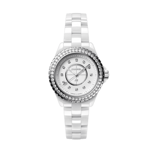Chanel J12 Quartz Diamonds White Dial White Steel Strap Watch for Women - J12 H6418 Buy Now By Chanel