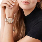 Michael Kors Runway Quartz Rose Gold Dial White Leather Strap Watch For Women - MK6980 Buy Now By Michael Kors