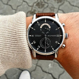 Tommy Hilfiger Kane Grey Dial Brown Leather Strap Watch for Men - 1710398 Buy Now By Tommy Hilfiger