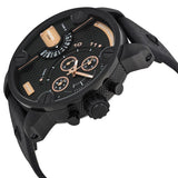Diesel Little Daddy Chronograph Black Dial Black Leather Strap Watch For Men - DZ7291 Buy Now By Diesel