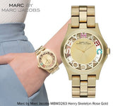 Marc Jacobs Henry Skeleton Gold Dial Gold Steel Strap Watch for Women - MBM3263 Buy Now By Marc Jacobs