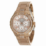 Guess Viva Diamonds White Dial Rose Gold Steel Strap Watch for Women - W0111L3 Buy Now By Guess