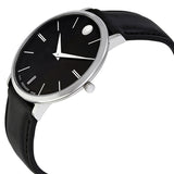 Movado Ultra Slim Black Dial Black Leather Strap Watch For Men - 0607086 Buy Now By Movado