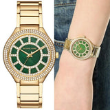 Michael Kors Kerry Green Dial Gold Steel Strap Watch for Women - MK3409 Buy Now By Michael Kors