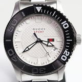Gucci G Timeless Sport White Dial Silver Steel Strap Watch For Men - YA126250 Buy Now By Gucci