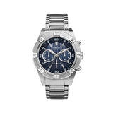 Guess Jolt Chronograph Blue Dial Silver Steel Strap Watch for Men - W0377G2 Buy Now By Guess