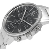 Calvin Klein Post Minimal Chronograph Black Dial Silver Steel Strap Watch for Men - K7627161 Buy Now By Calvin Klein