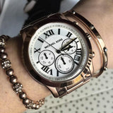 Michael Kors Cooper Chronograph White Dial Gold Steel Strap Watch For Women - MK5916 Buy Now By Michael Kors