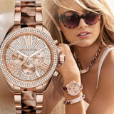 Michael Kors Wren Diamonds Rose Gold Dial Two Tone Steel Strap Watch for Women - MK6159 Buy Now By Michael Kors