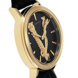 Versace Virtus Quartz Black Dial Black Leather Strap Watch for Women - VEHC00119 Buy Now By Versace