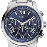Guess Horizon Chronograph Quartz Blue Dial Silver Steel Strap Watch for Men - W0379G3 Buy Now By Guess