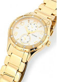 Guess Siren Diamonds Silver Dial Gold Steel Strap Watch for Women - W0442L2 Buy Now By Guess