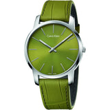Calvin Klein City Green Dial Green Leather Strap Watch for Men - K2G211WL Buy Now By Calvin Klein