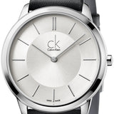 Calvin Klein Minimal Silver Dial Black Leather Strap Watch for Women - K3M221C6 Buy Now By Calvin Klein