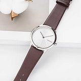 Calvin Klein Minimal Silver Dial Brown Leather Strap Watch for Men - K3M221G6 Buy Now By Calvin Klein
