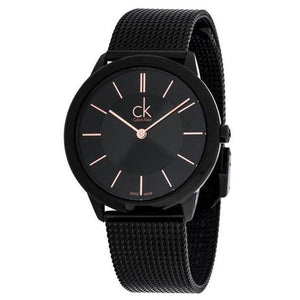 Calvin Klein Minimal Black Dial Black Mesh Bracelet Watch for Women - K3M23421 Buy Now By Calvin Klein