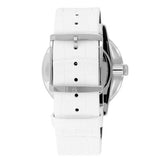 Calvin Klein Accent Silver Dial White Leather Strap Watch for Women - K2Y2X1K6 Buy Now By Calvin Klein