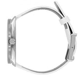 Calvin Klein Accent Silver Dial White Leather Strap Watch for Women - K2Y2X1K6 Buy Now By Calvin Klein