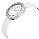 Calvin Klein Firm Silver Dial White Leather Strap Watch for Women - K3N231L6 Buy Now By Calvin Klein